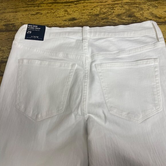 J. Crew Factory Flare Crop White Jean in Signature Stretch  Sz 29  BO933 - Picture 8 of 12